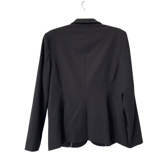 Calvin Klein Blazer Jacket Size 14 Single Button Long Sleeve Black Professional - Picture 2 of 8